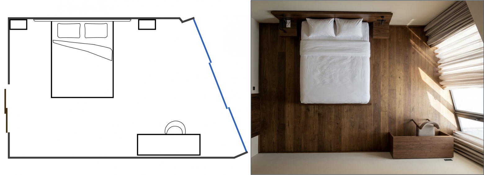 «Сделай фасады всех зданий в современном стиле, из стекла. Сделай ландшафтный дизайн, деревья, освещение, парковая зона. Вечернее время.»